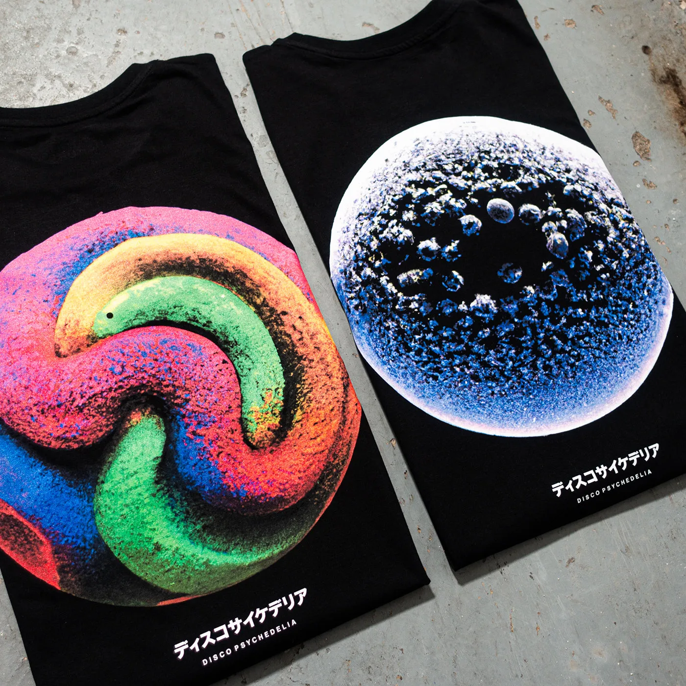 011 Disco Psychedelia Front Print - Tshirt - Black