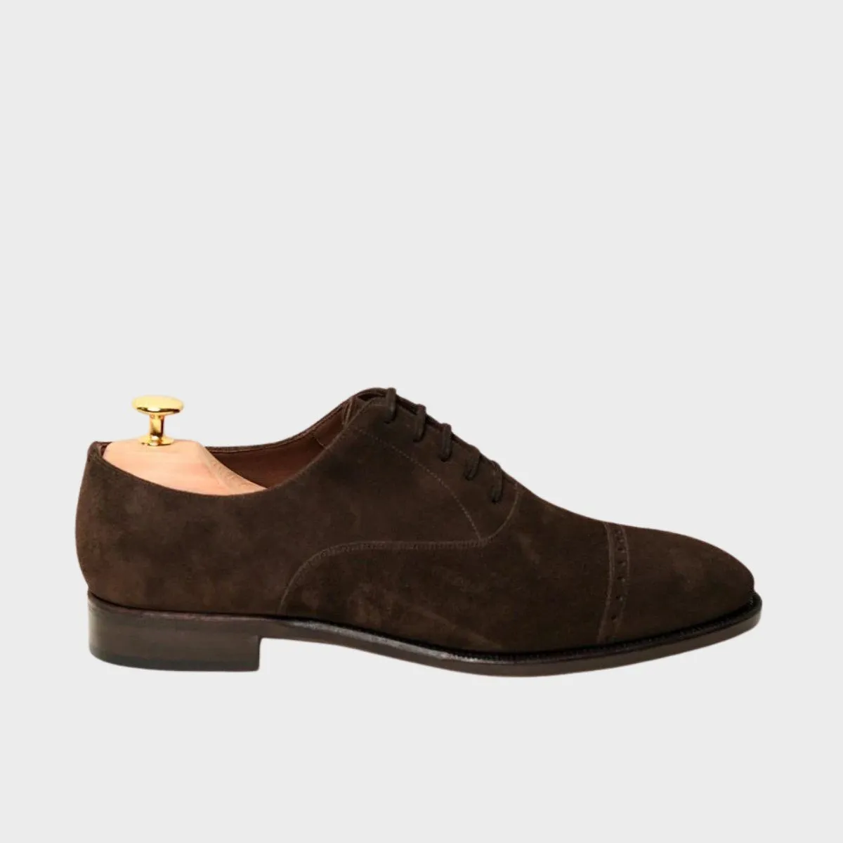 113 Oxford Punched Captoe GOYA Last Brown Suede