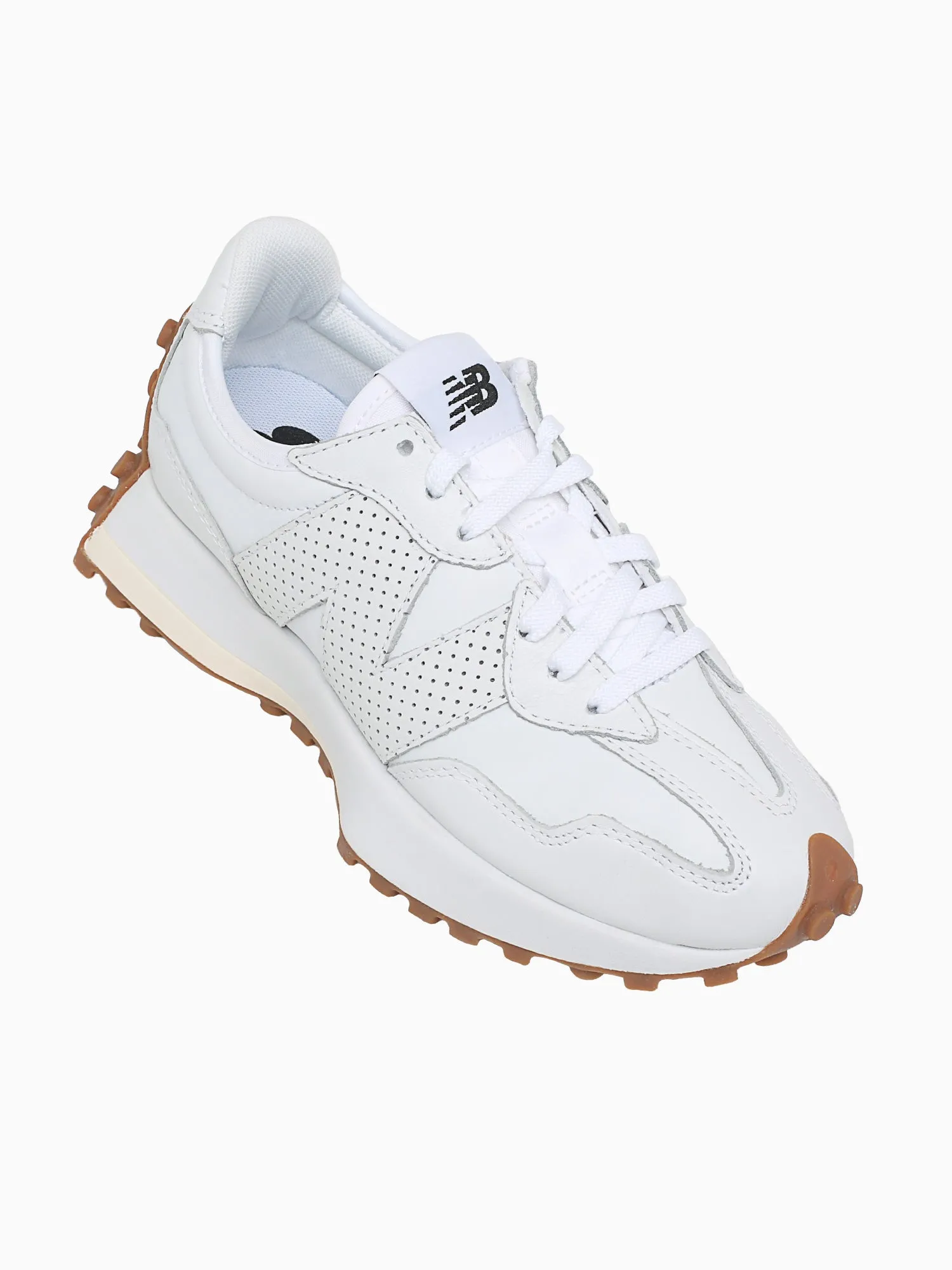 327 White Perforated suede