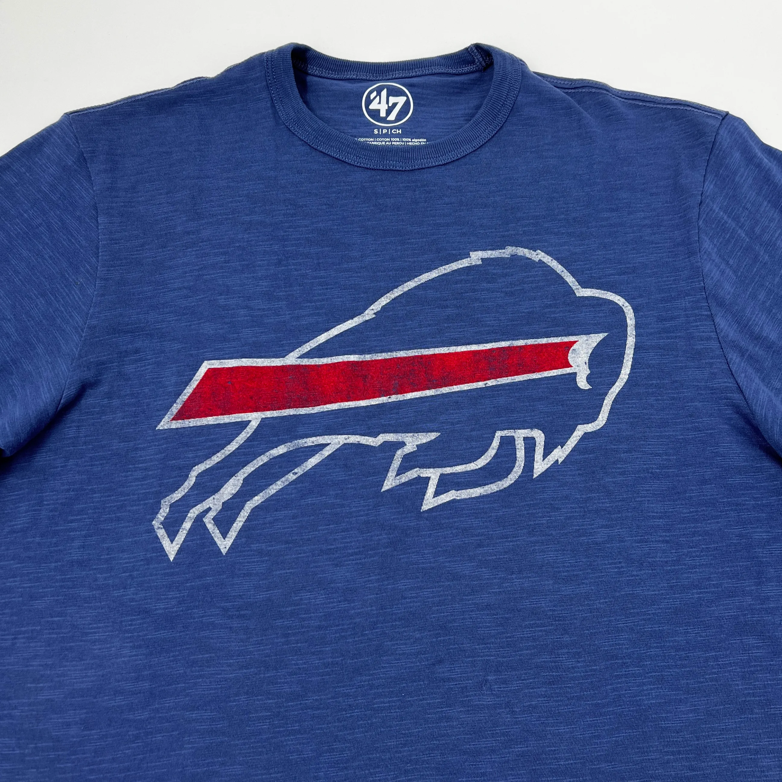 '47 Brand Bills Charging Buffalo Bleacher Blue Short Sleeve Shirt