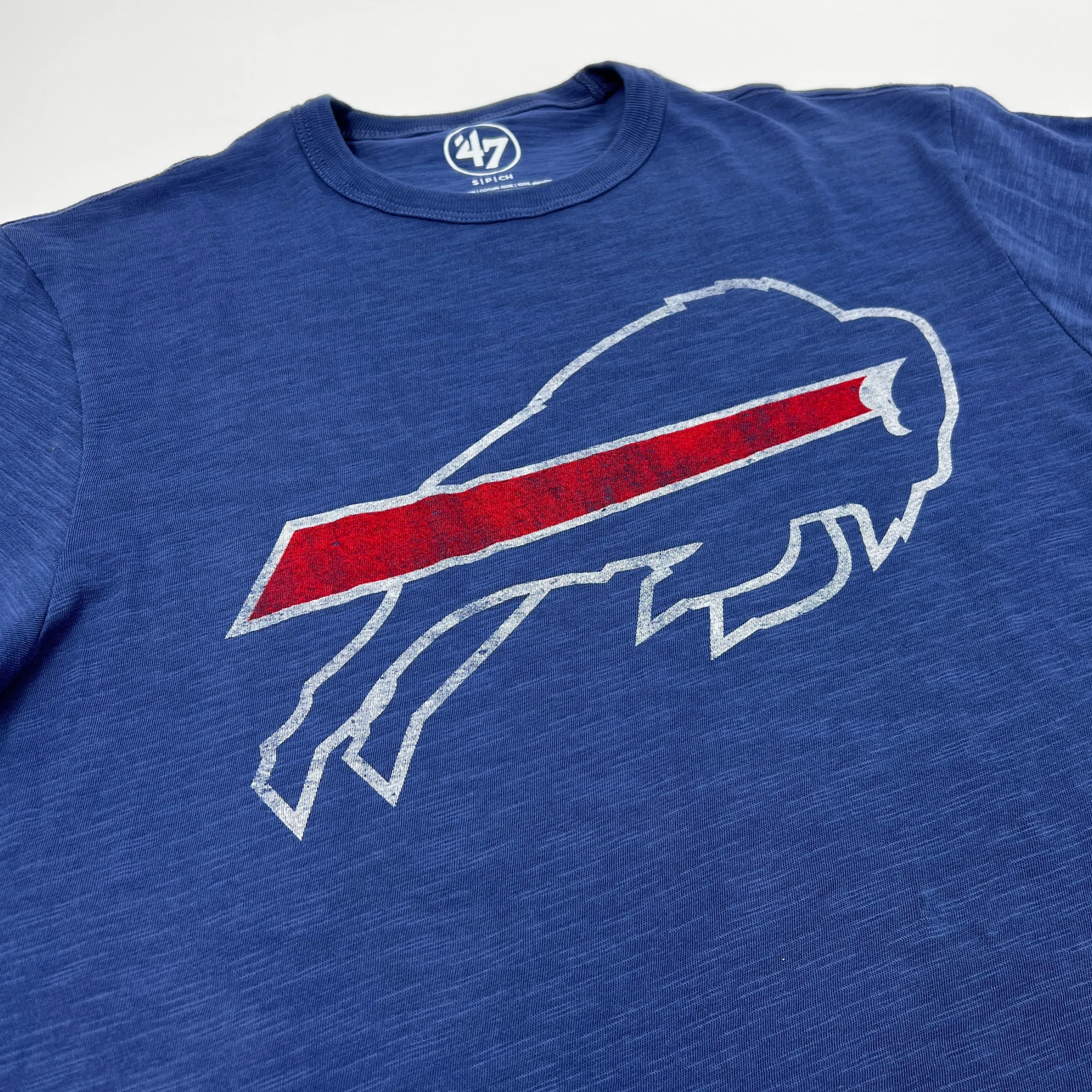 '47 Brand Bills Charging Buffalo Bleacher Blue Short Sleeve Shirt