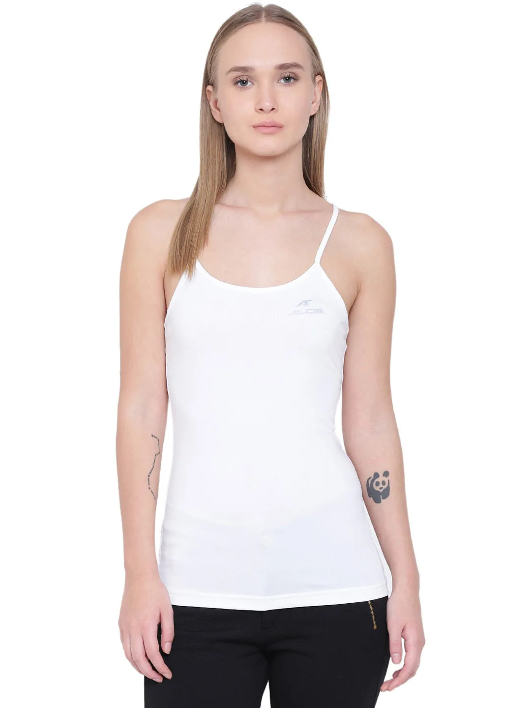 Alcis Lean Strap Back White Tank Top