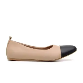 'Angelica' vegan-leather ballet flats by Ahimsa - Beige