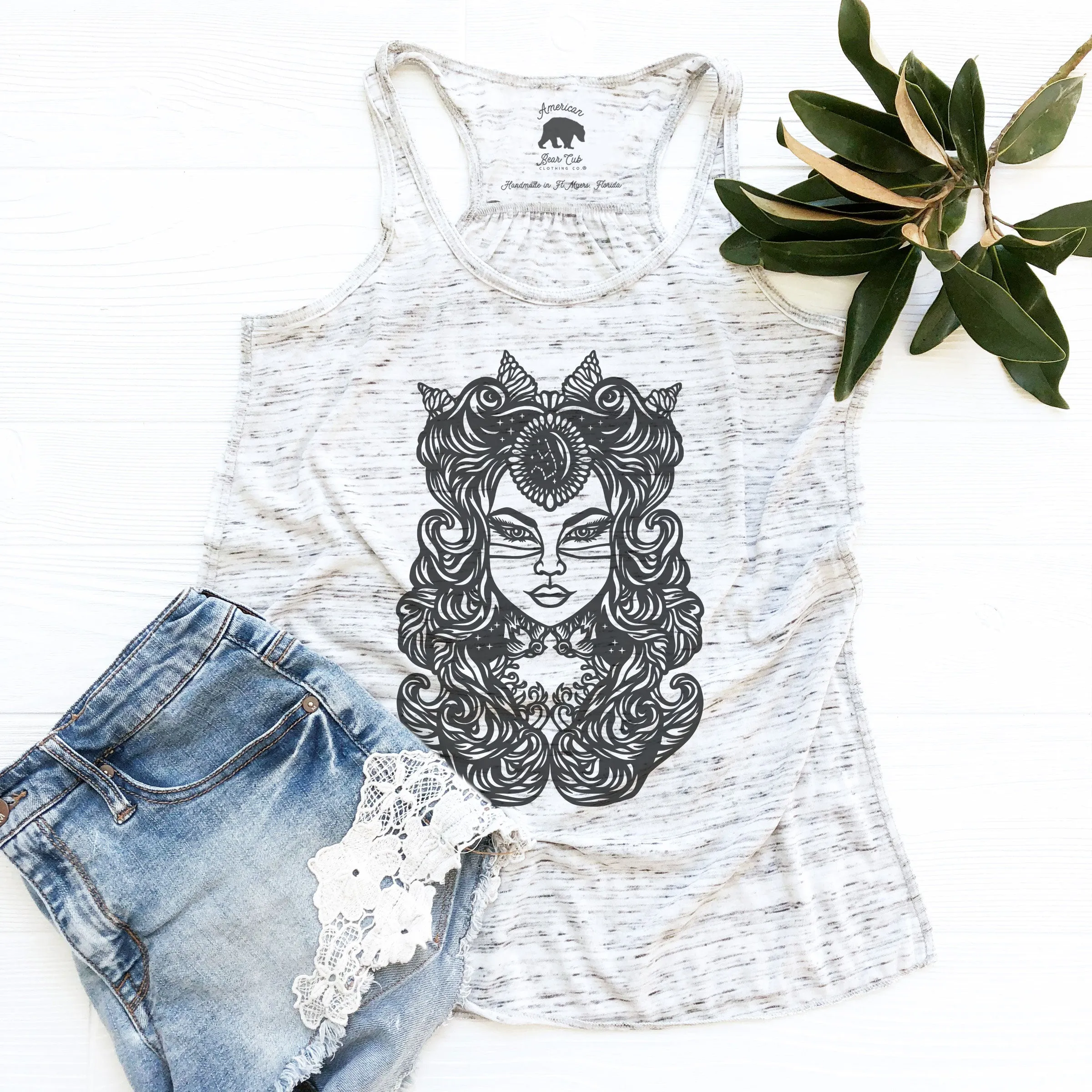 Aquarius Zodiac & Astrology flowy racerback tank tops