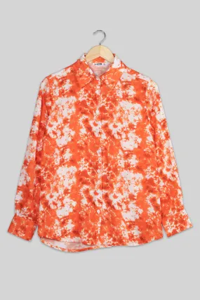 Attractive Orange Tie Dye Shirt For Women