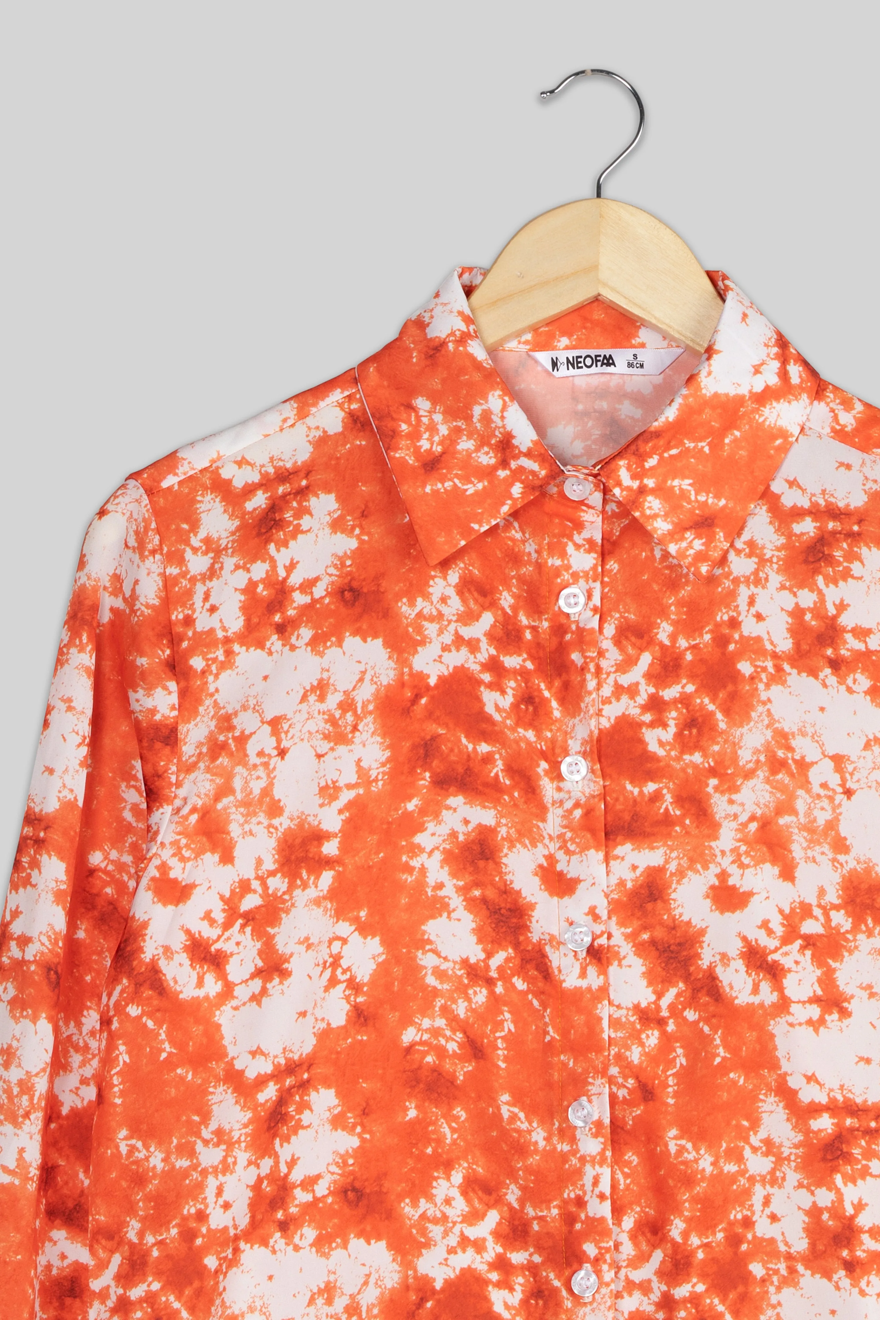 Attractive Orange Tie Dye Shirt For Women