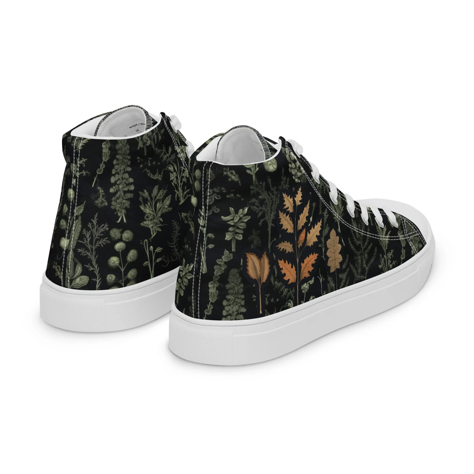 Autumn Memoir Women’s High Top Shoes - Vegan Botanical Sneakers for women - Comfortable Goth Trainers - Witchy Grunge Occult Fashion