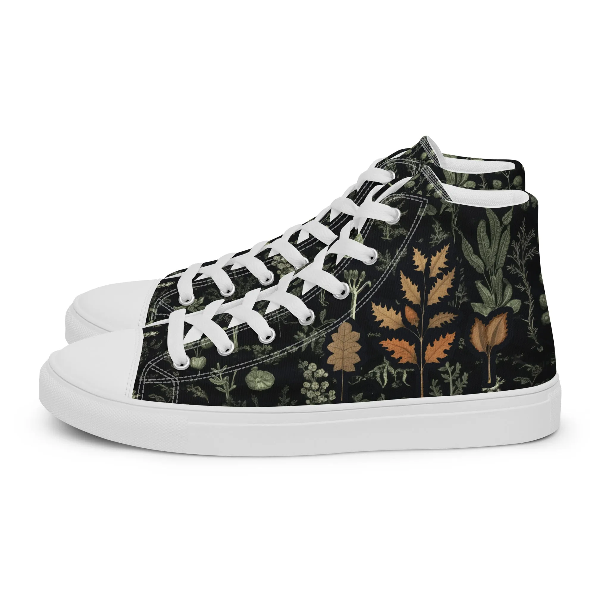 Autumn Memoir Women’s High Top Shoes - Vegan Botanical Sneakers for women - Comfortable Goth Trainers - Witchy Grunge Occult Fashion