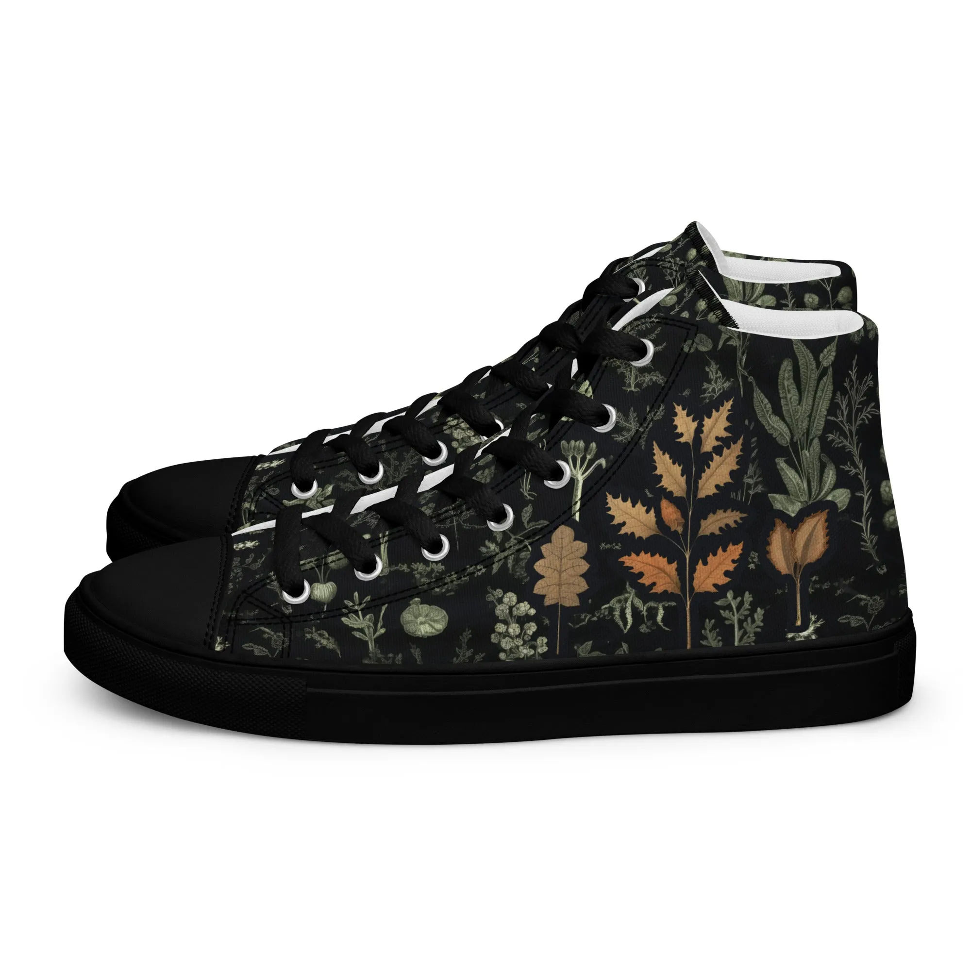 Autumn Memoir Women’s High Top Shoes - Vegan Botanical Sneakers for women - Comfortable Goth Trainers - Witchy Grunge Occult Fashion