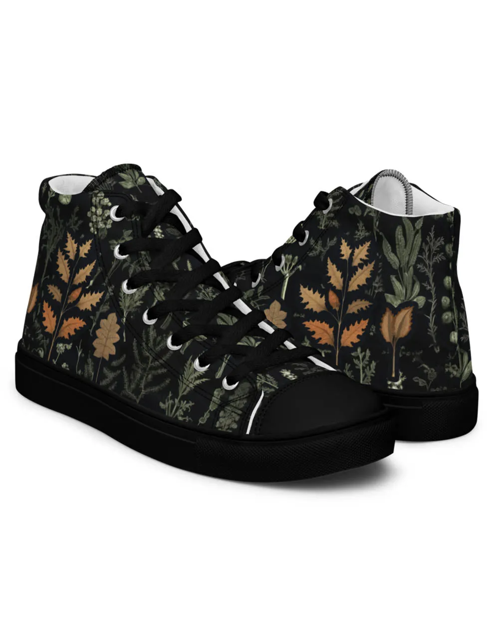 Autumn Memoir Women’s High Top Shoes - Vegan Botanical Sneakers for women - Comfortable Goth Trainers - Witchy Grunge Occult Fashion