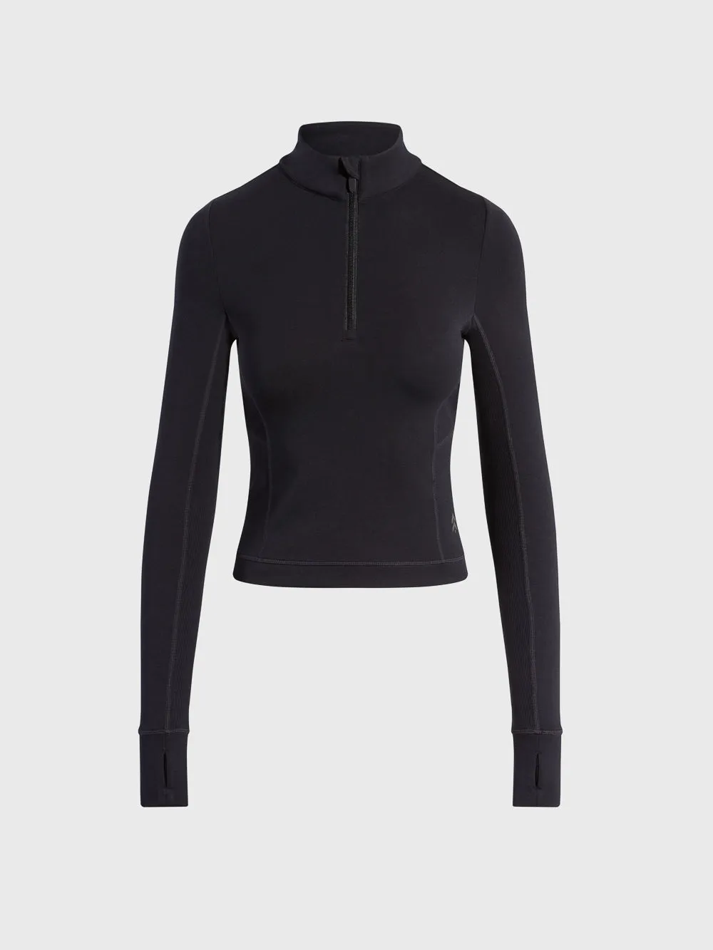 BARRY'S BLACK DASH HALF ZIP LONG SLEEVE