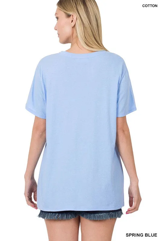 Basic Cotton Tee - Spring Blue