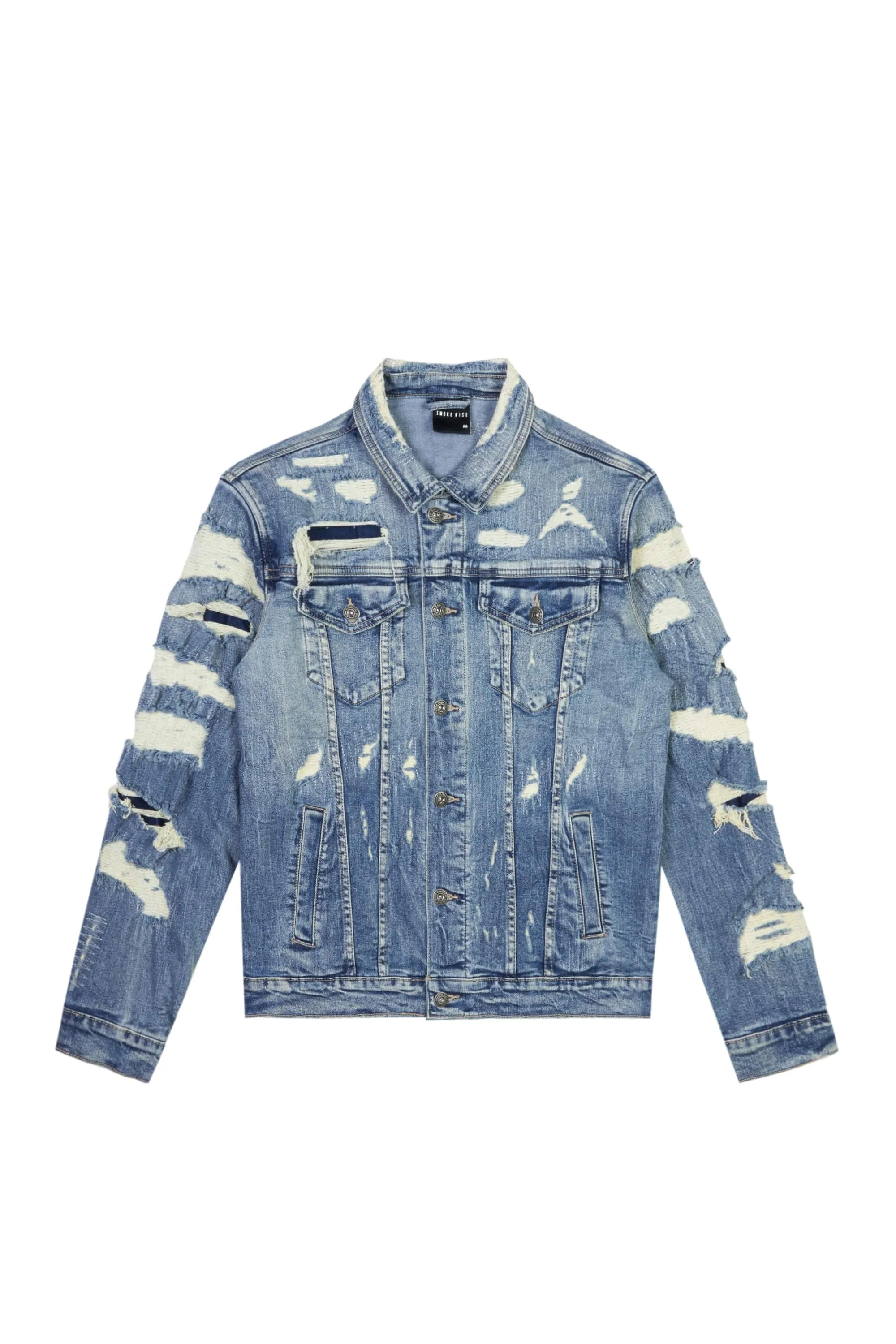 Big and Tall Overspray Utility Jean Jacket - Aspen Blue