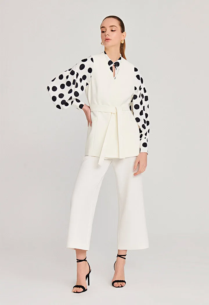 Big Contrast Polka Dot Blouse