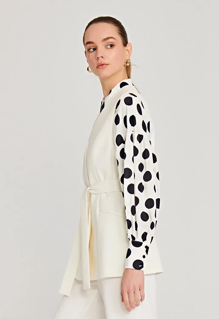 Big Contrast Polka Dot Blouse