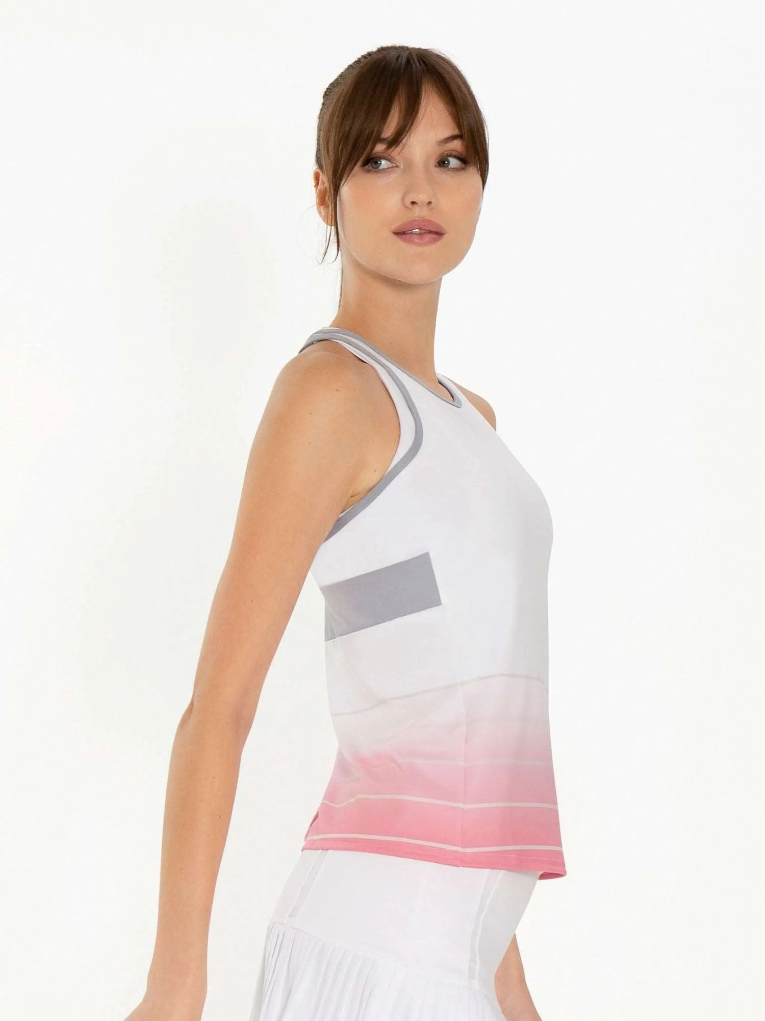 Crisscross Court Tank - White/Poppy/Militare