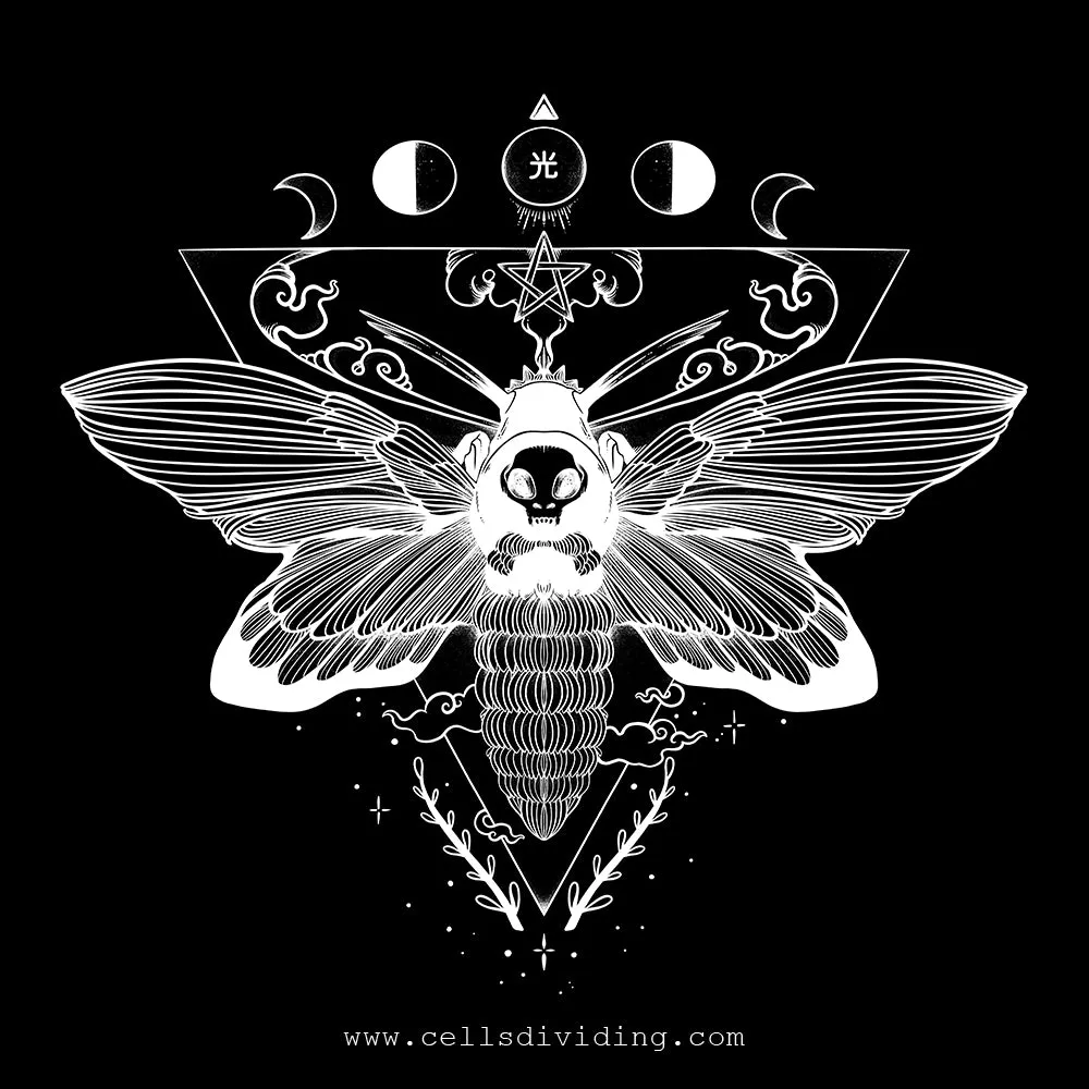 Death Head Moth, Unisex T-Shirt, Black