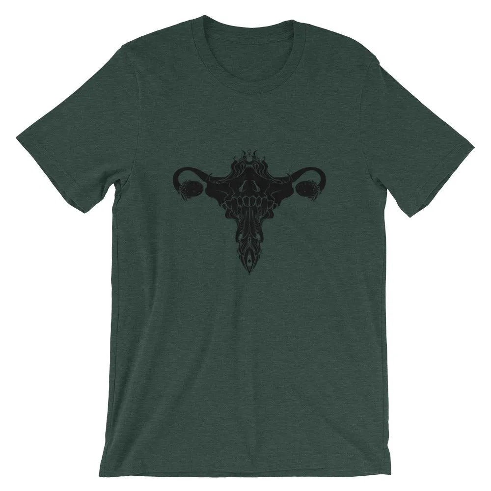 Death Metal Uterus, Unisex T-Shirt, Heather Forest