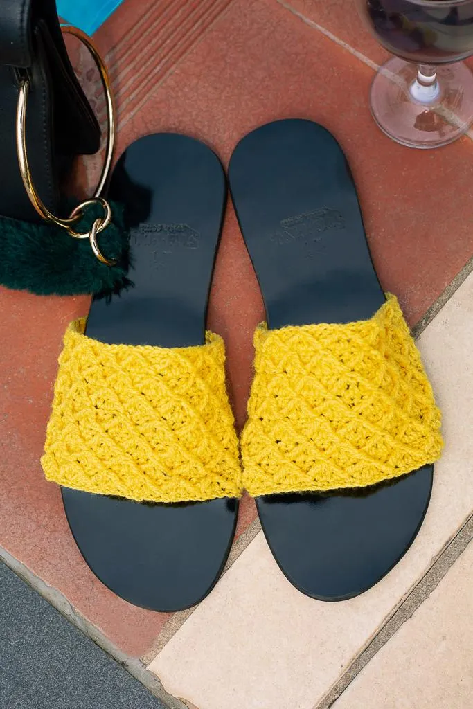 Diamond Crocheted Slides