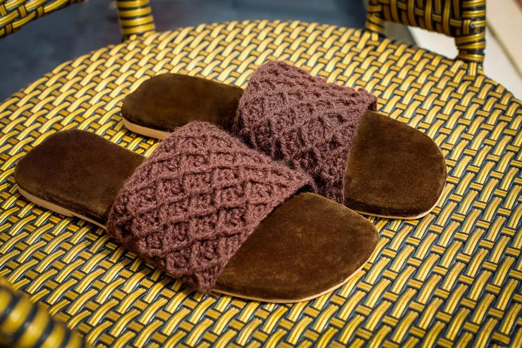 Diamond Crocheted Slides