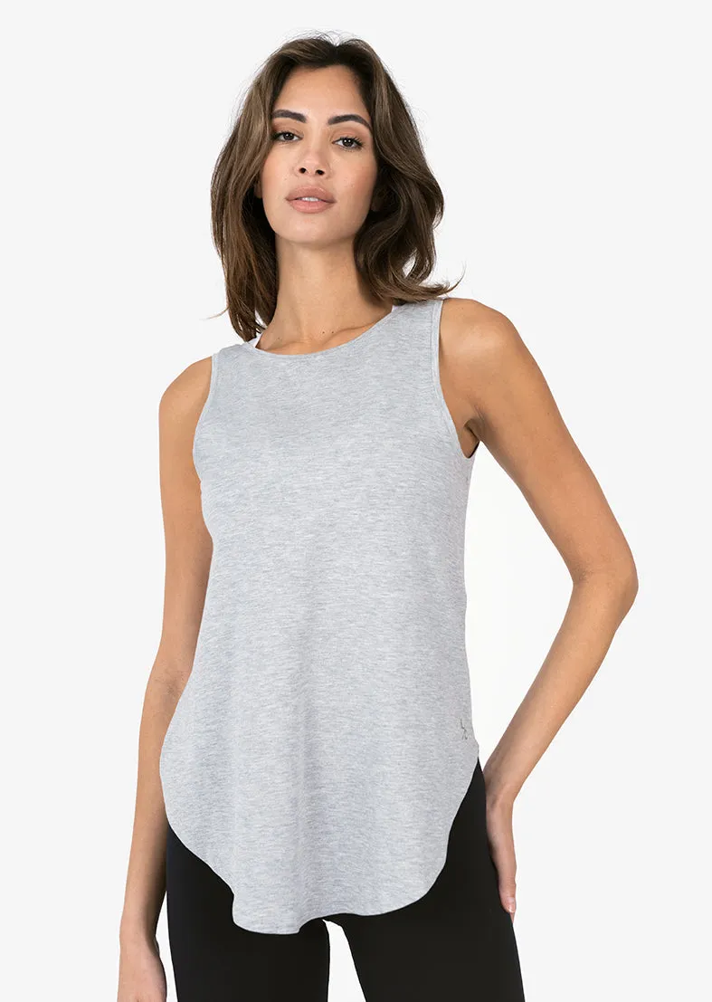 Elevate Aloe Reversible Long Tank Grey Marl