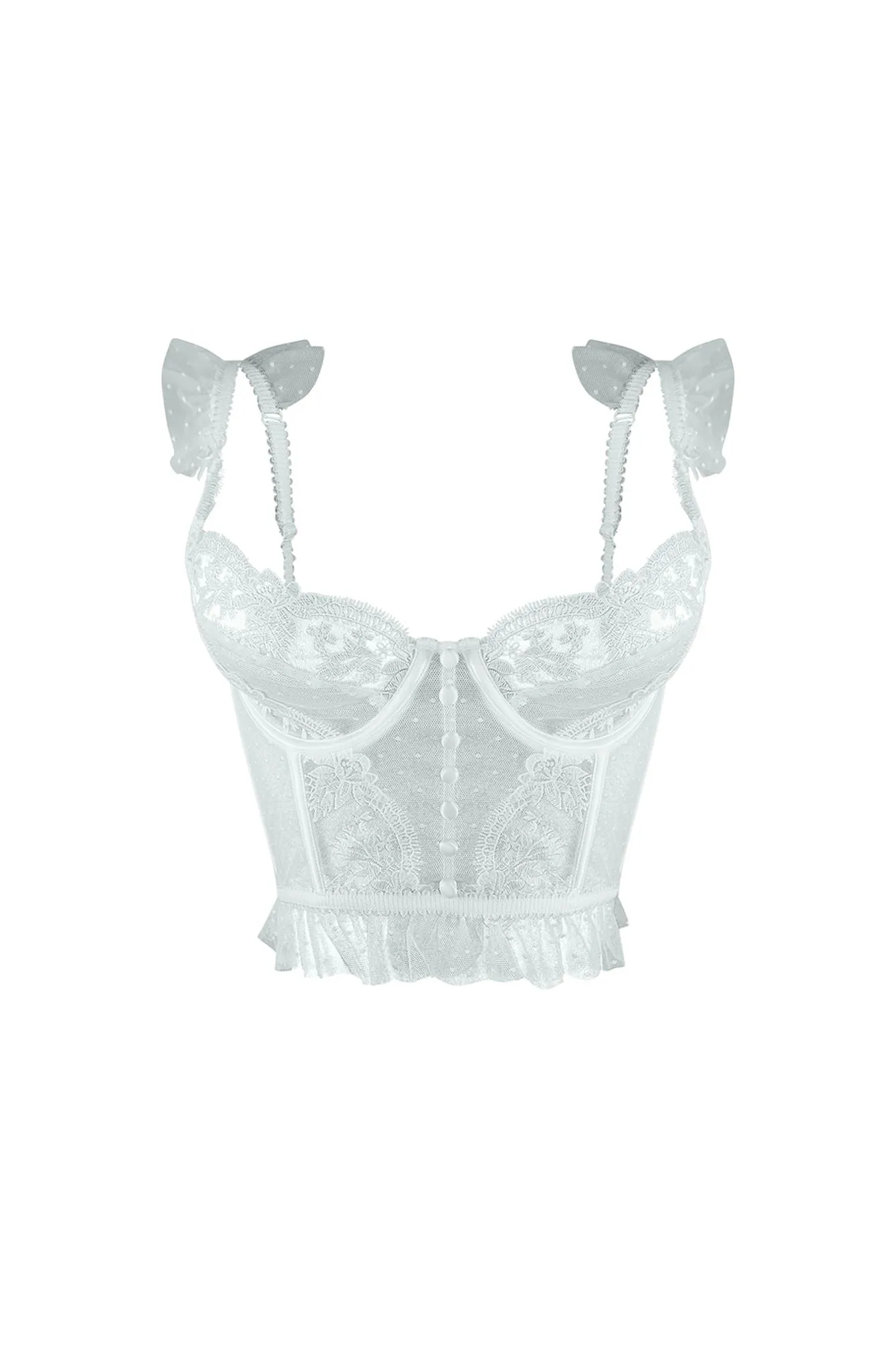 First Date Lace Trim Bustier Top