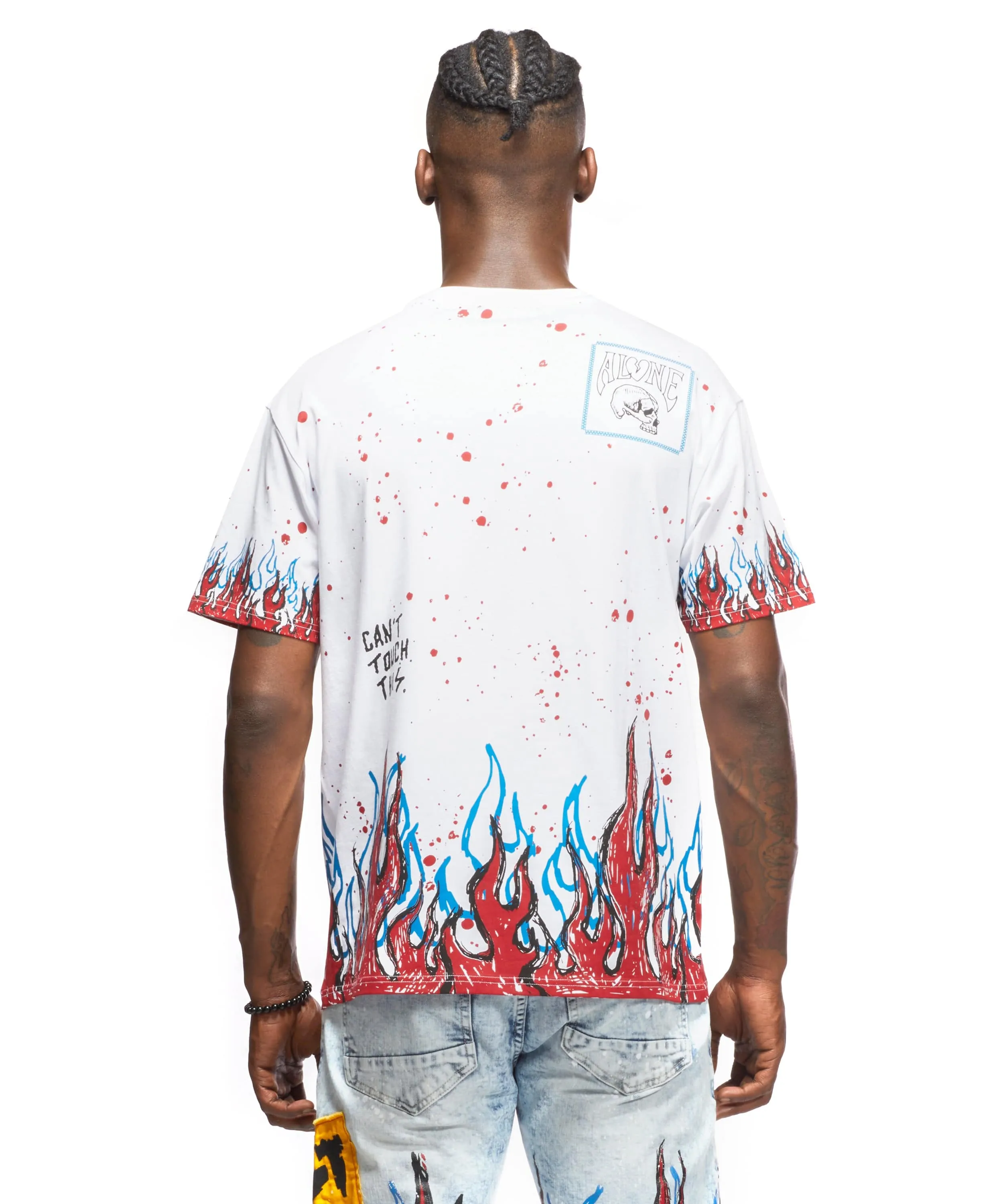 Flame & Skull Tee - White