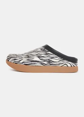 Floyd Animal Print Women's Mule On Negative Heel - Zebra