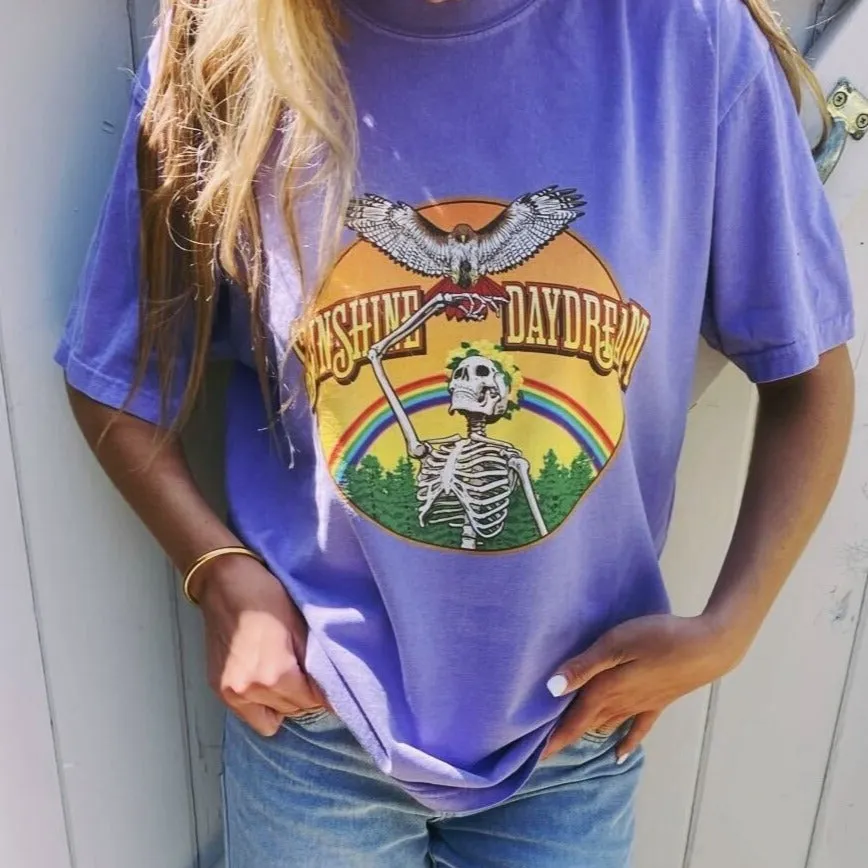 Grateful Dead | Pigment Dye Oversize Cotton Tee | Sunshine Daydream