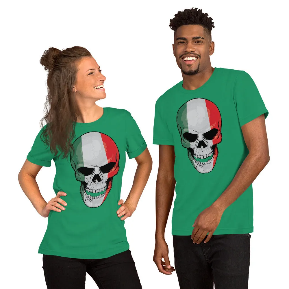 Italian T-shirt with Italy Skull Print / Patriotic Gift Idea