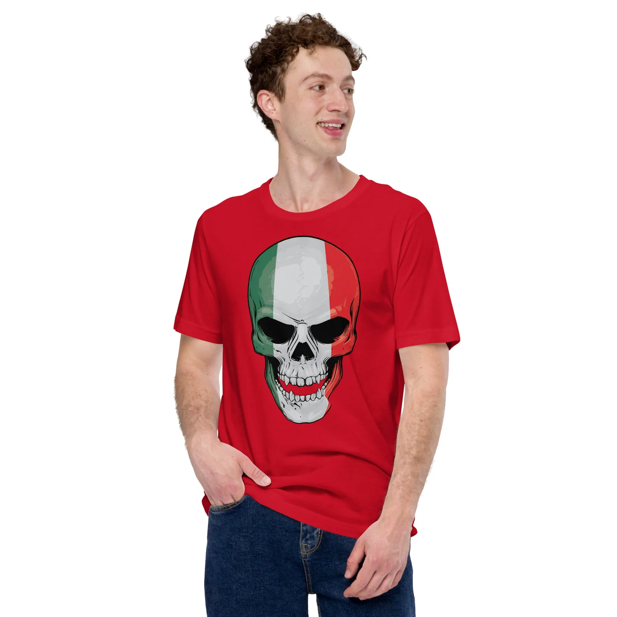 Italian T-shirt with Italy Skull Print / Patriotic Gift Idea