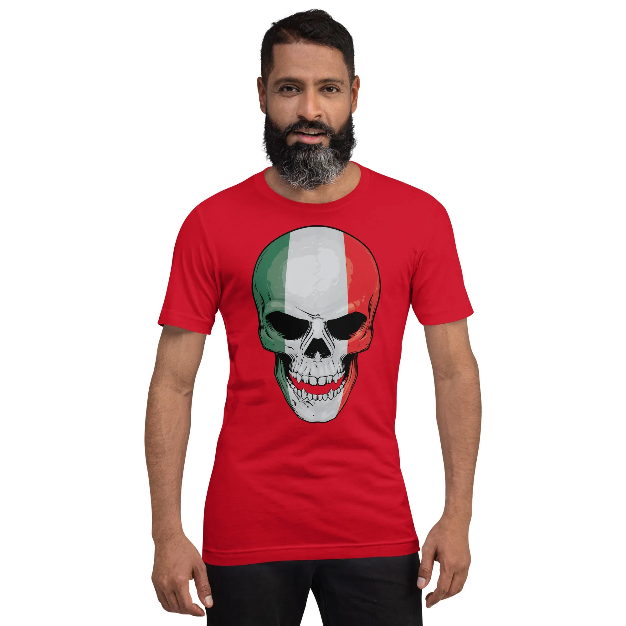 Italian T-shirt with Italy Skull Print / Patriotic Gift Idea