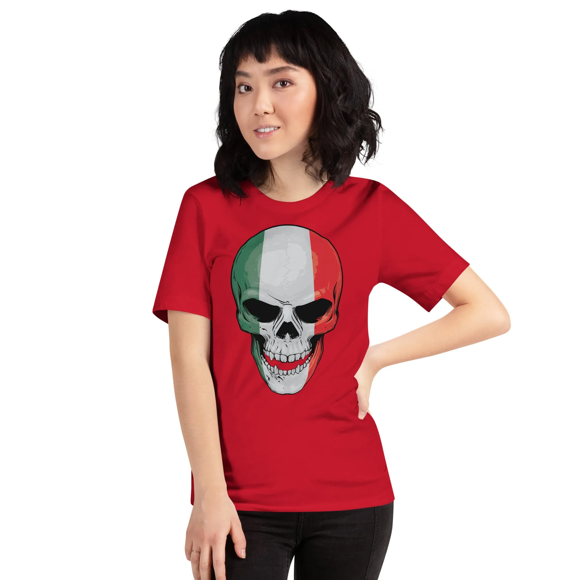 Italian T-shirt with Italy Skull Print / Patriotic Gift Idea