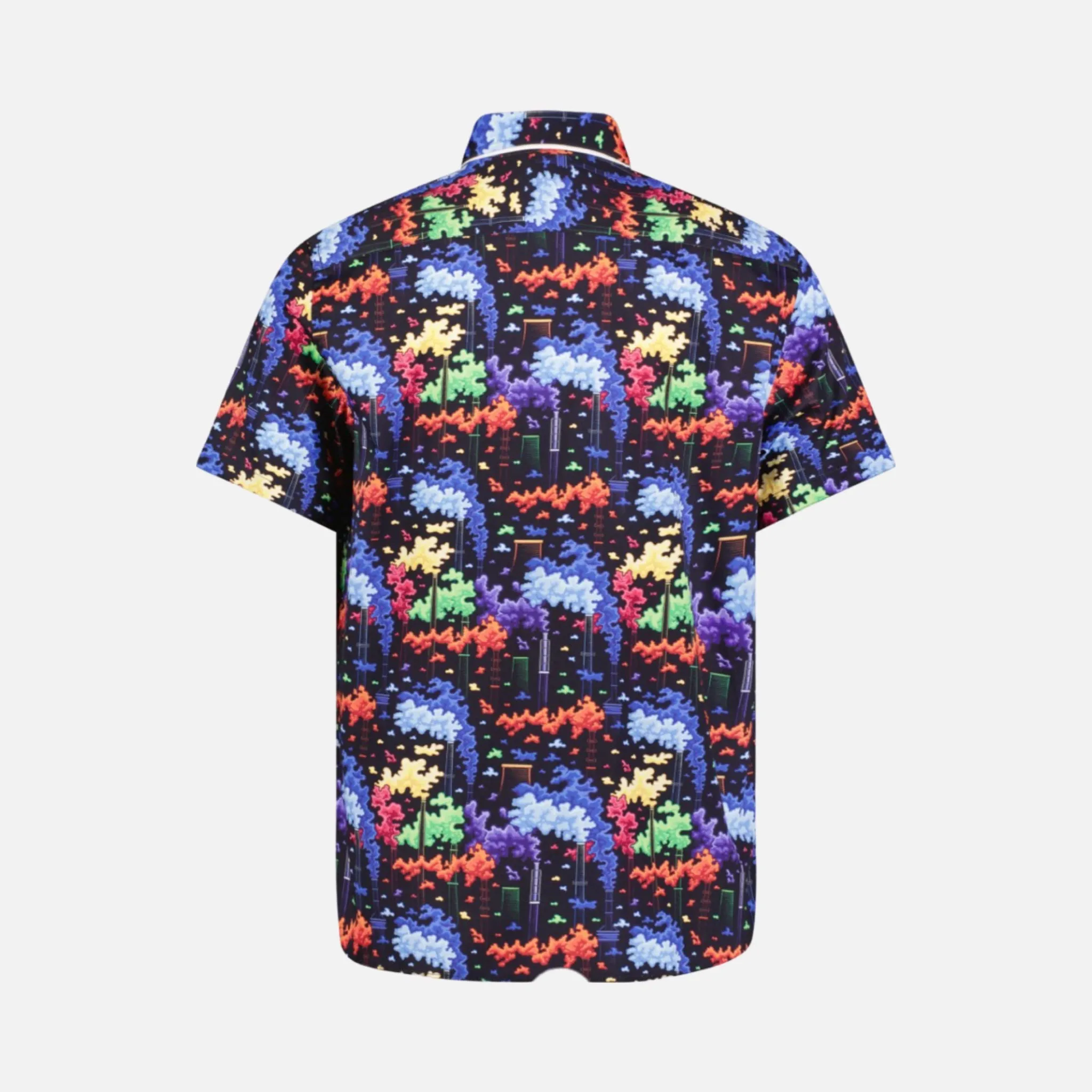 Luchiano Visconti Men's Shirt 5063 Multi-Color Smoke Print | Clearance