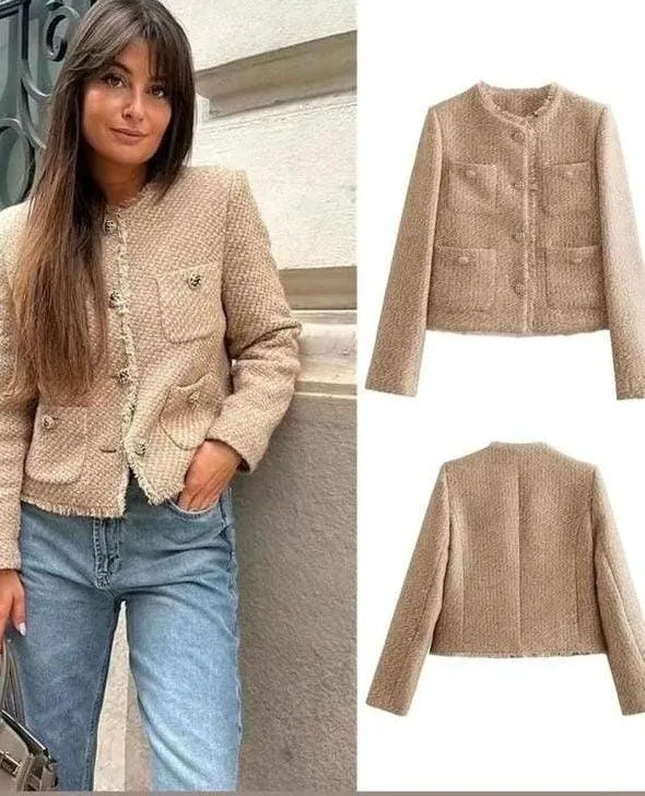 Meryl Tweed Cropped Blazer