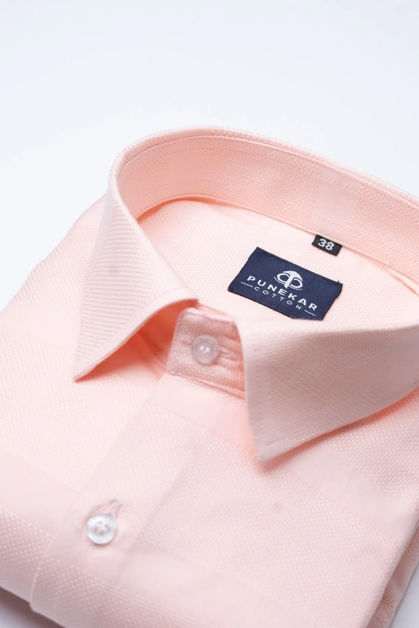 Misty Rose Color Pure Cotton Wide Stripe Shirt For Men