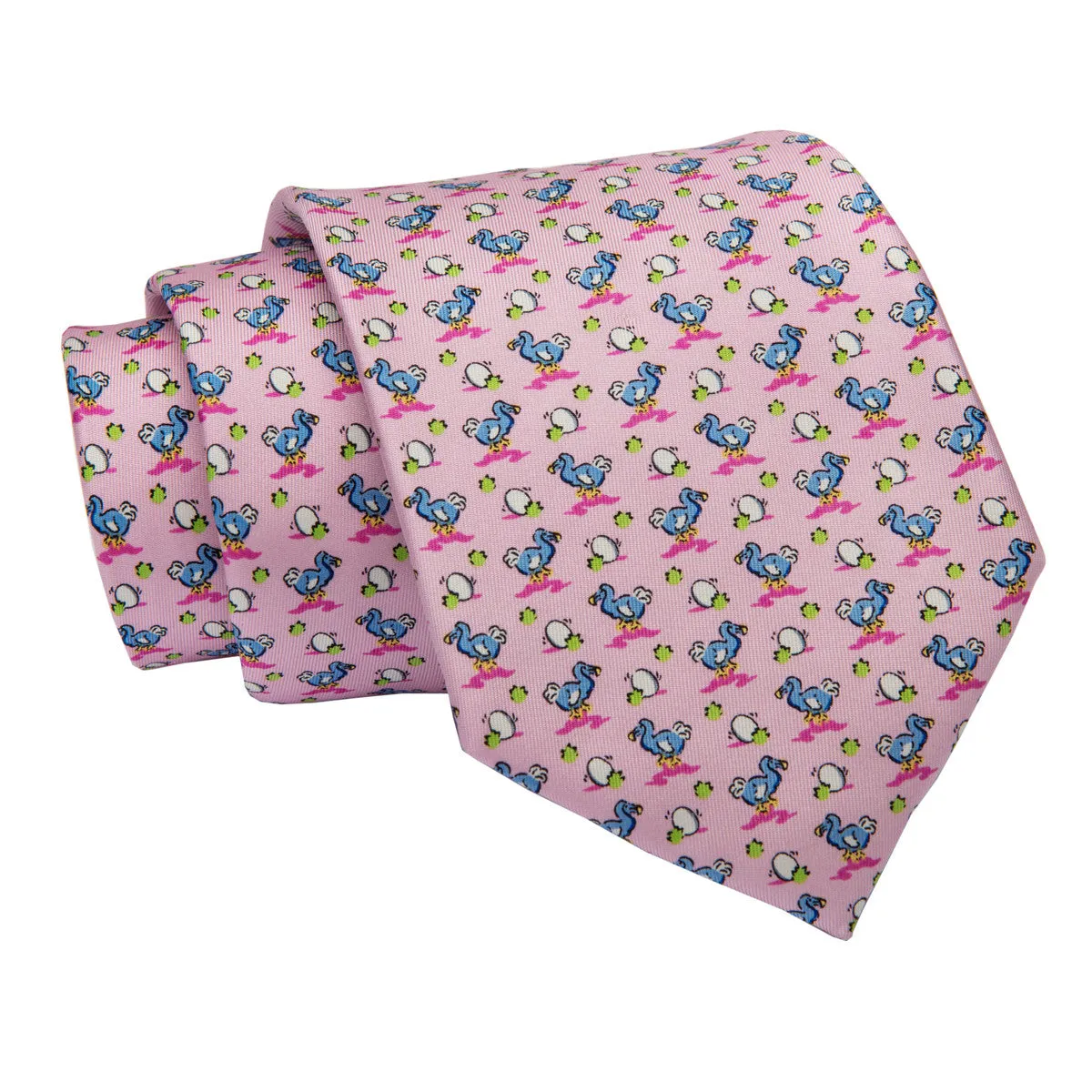 Montauk Ducks Silk Tie, Pink / Blue