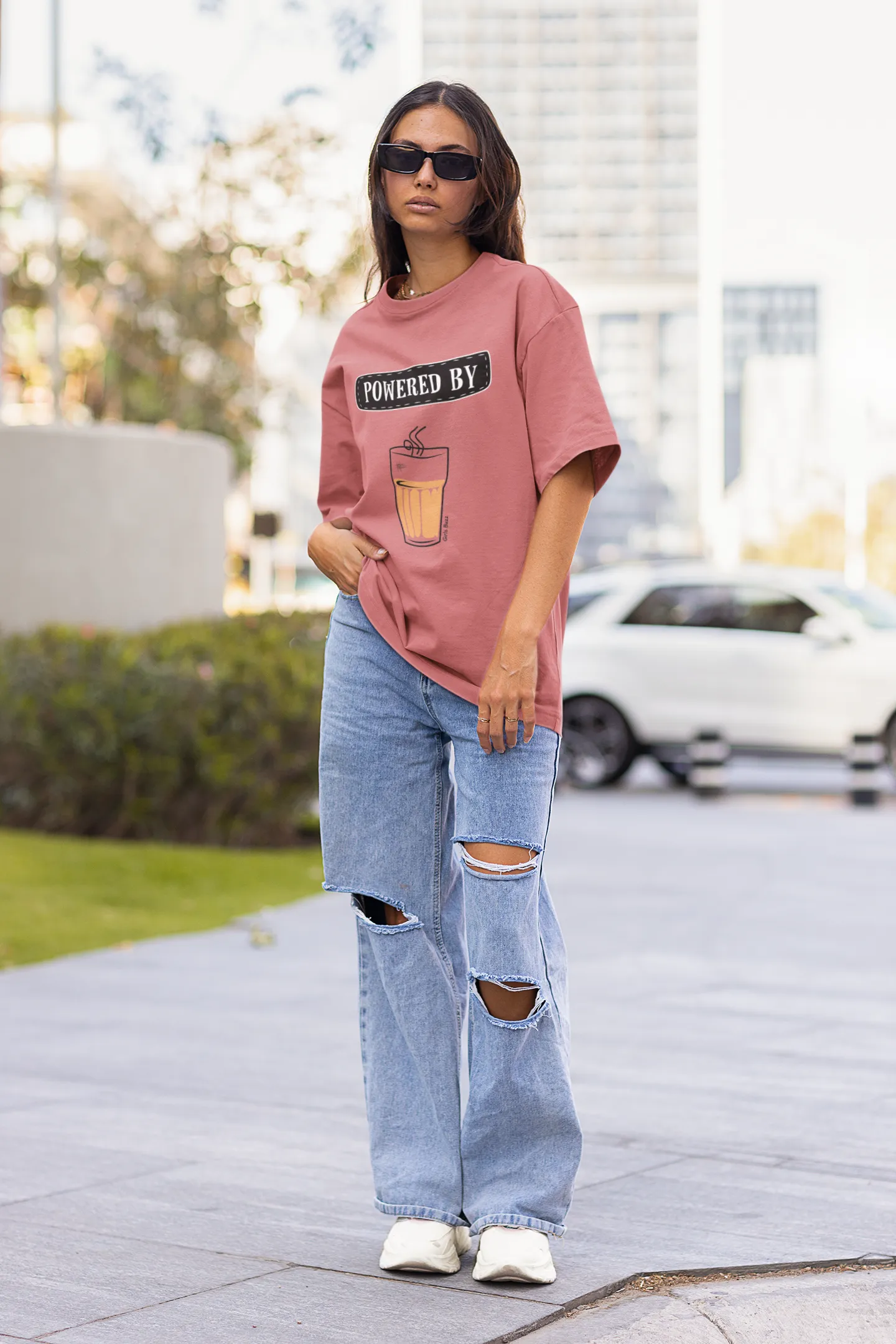 Powered By Chai Oversized T-shirt