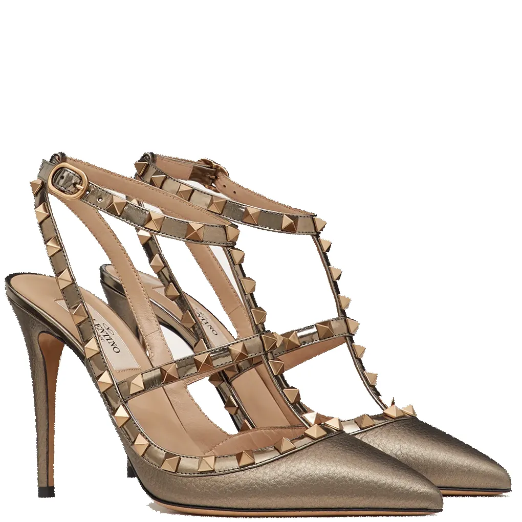 Rockstud Slingback Metallic, Sasso