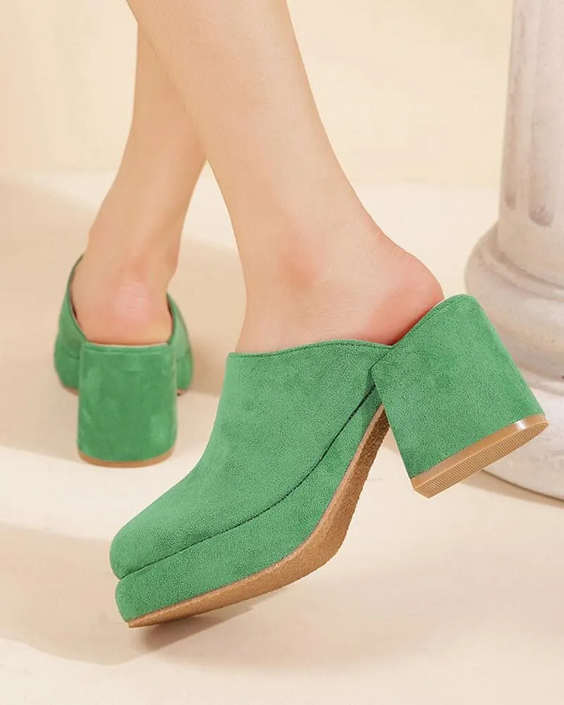 Slip On Chunky Heel Sandals