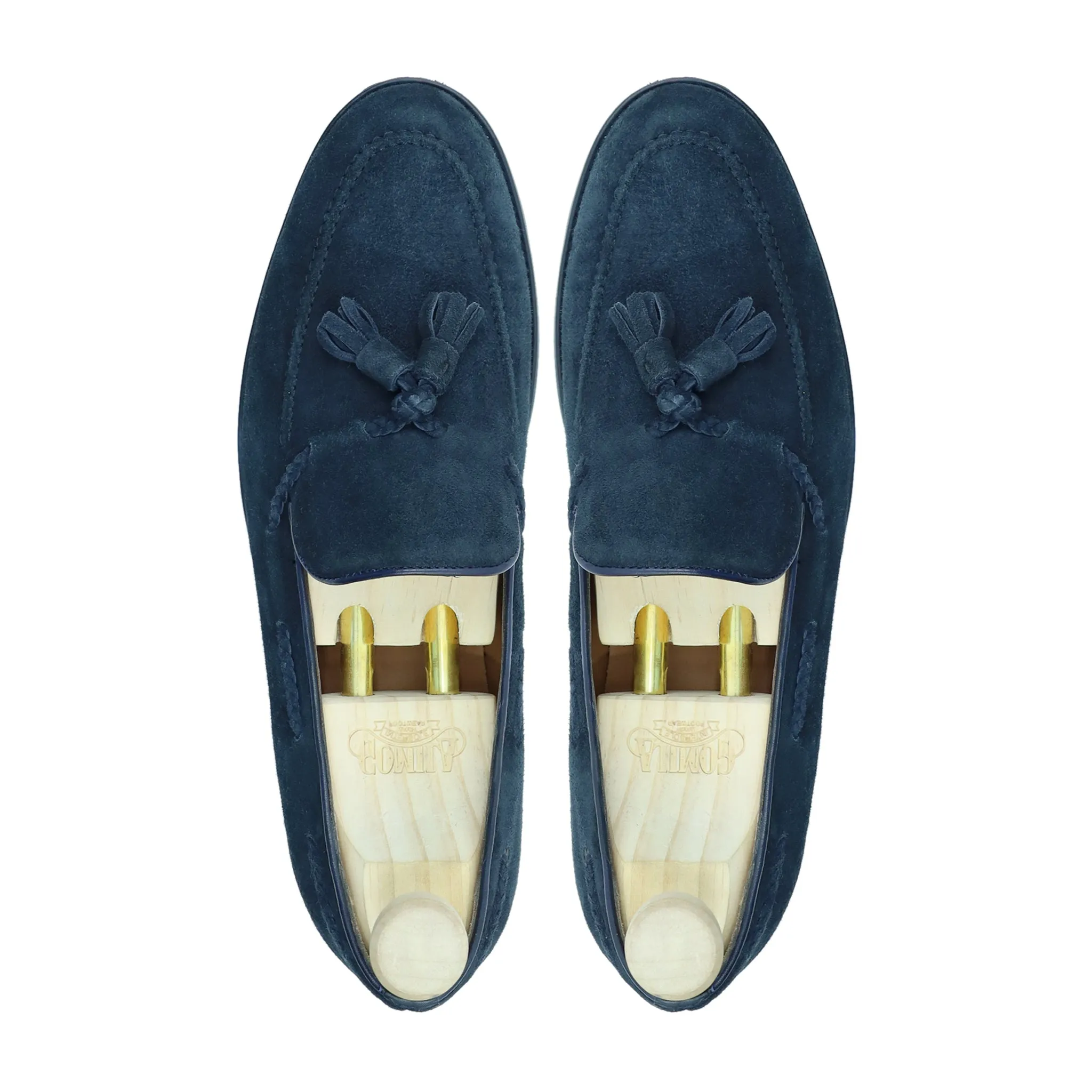 Timore - Men's Blue Kid Suede Loafer