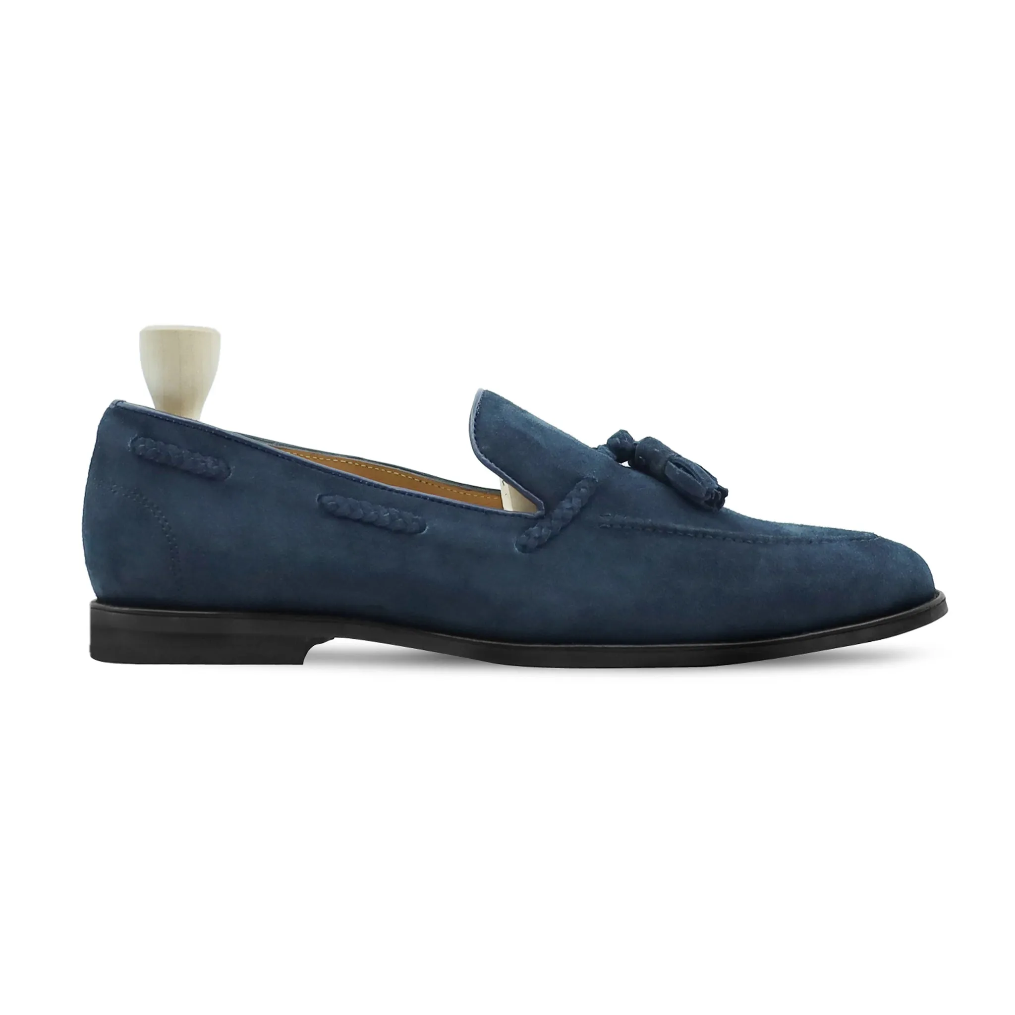 Timore - Men's Blue Kid Suede Loafer