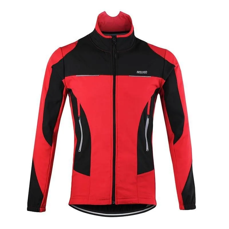 Windproof Men's Thermal Fleece Cycling Jacket