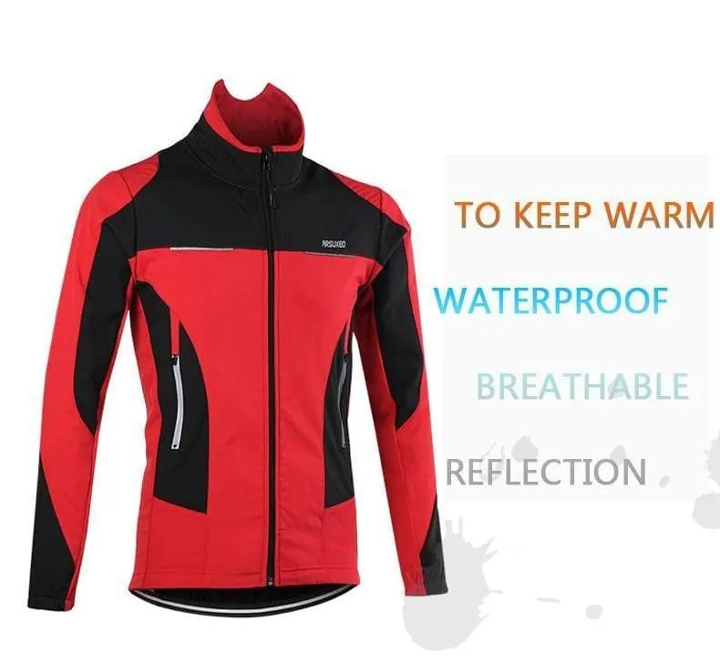 Windproof Men's Thermal Fleece Cycling Jacket