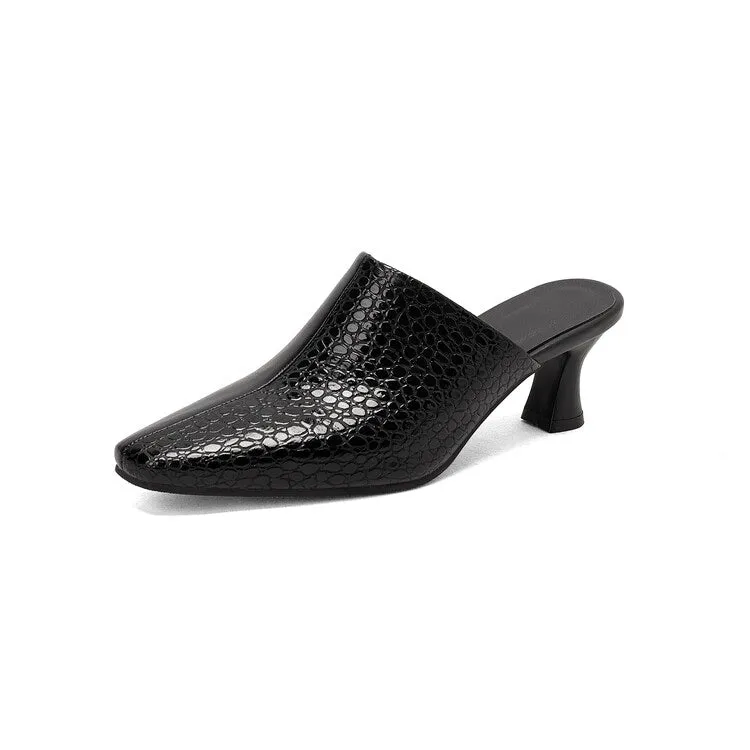 Women's Bicolor Pointed Toe Spool Heel Slides