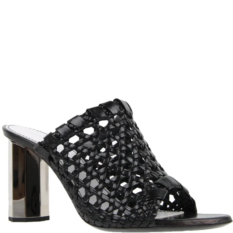 Woven Block Mule 90, Black