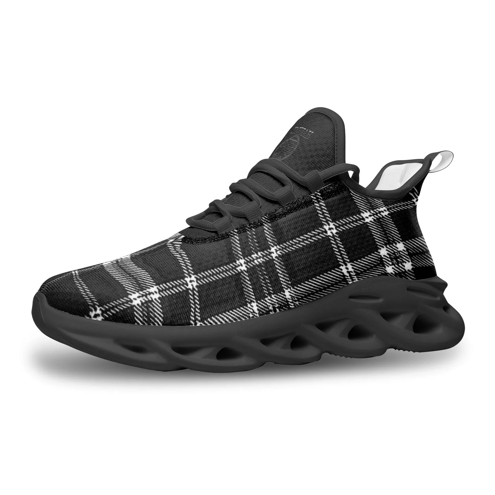 Yahuah-Tree of Life 02-04   Digital Plaid 01-06A Mesh Knit Flex Unisex Sneakers