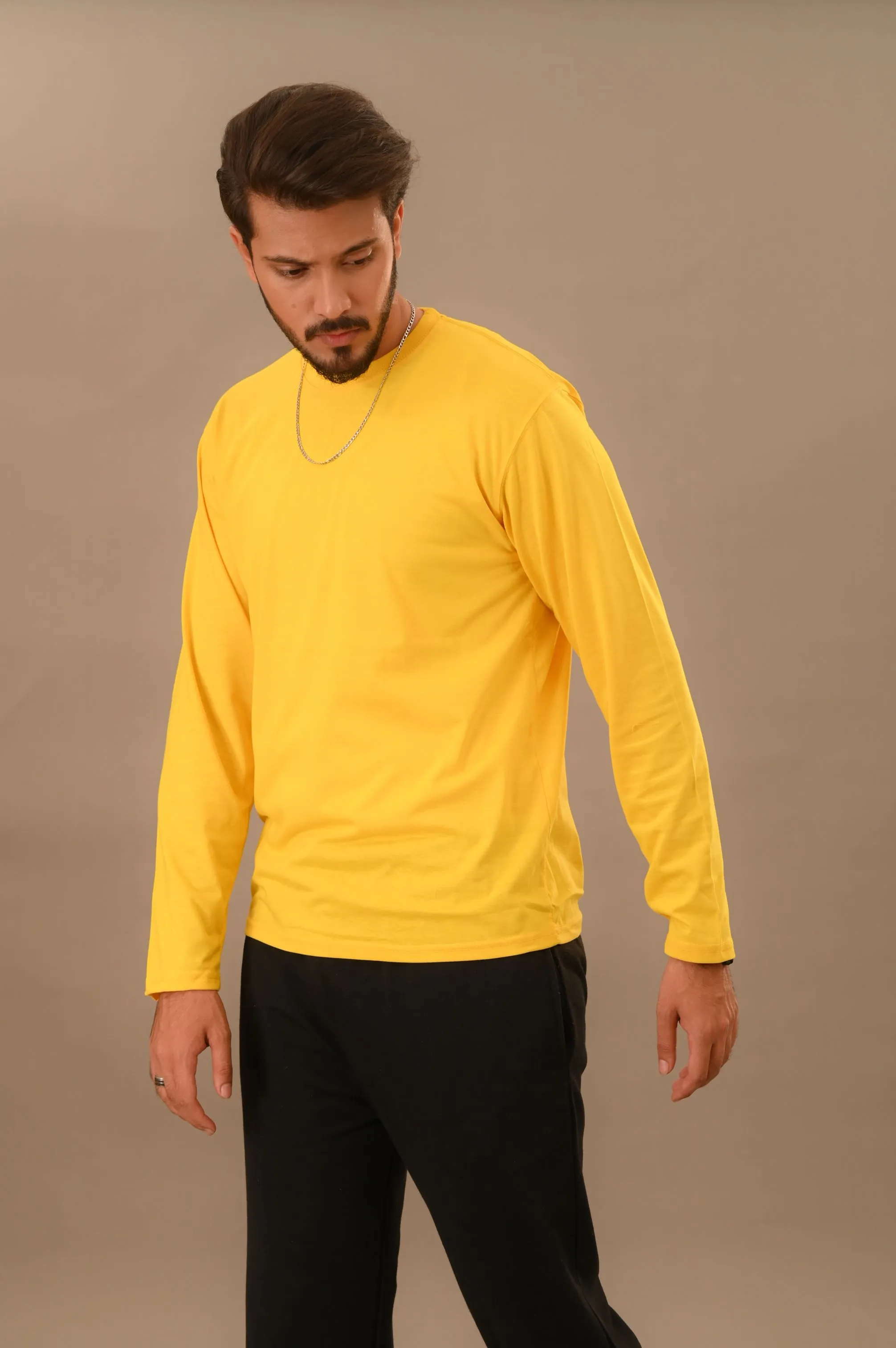 Yellow Full Sleeve T-Shirt - Men